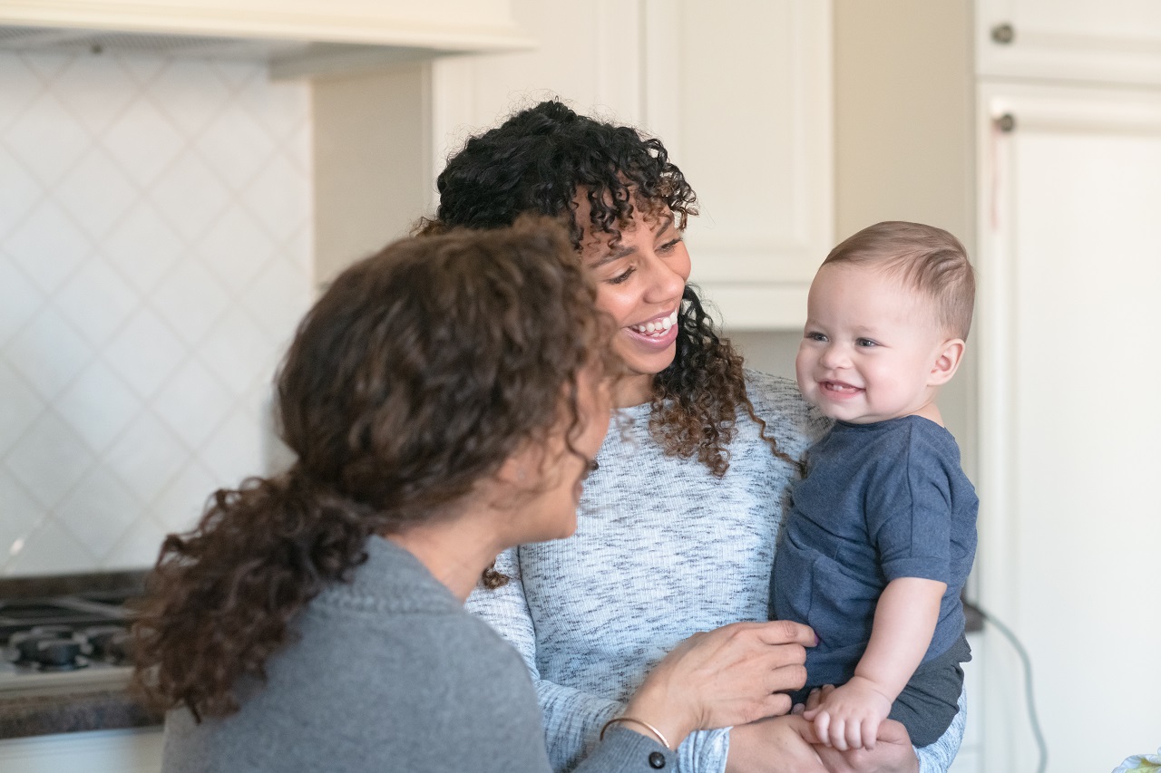 Family with baby